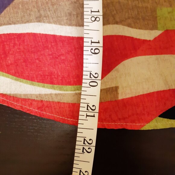 Melrose Petites Colourful Geometric Pattern Peplum Sleeveless Blouse Top Sz 10 - Picture 7 of 8